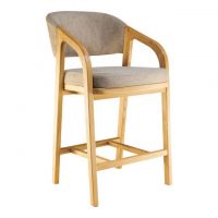 Дизайнерське стильне крісло напівбарне Otis натуральний дуб, преміум, ручна робота