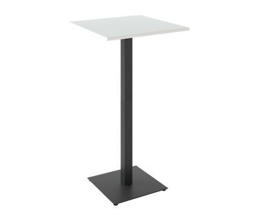 Дизайнерский стильный стол Tetra light bar 60 х 60 черный металл/белый ДСП (текстура), премиум, ручная работа