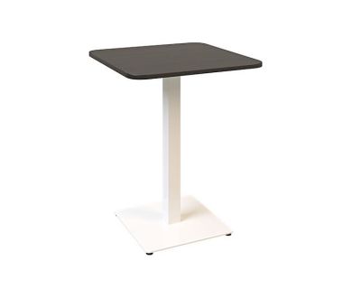 Дизайнерський стильний стіл Tetra light soft 60 х 60 білий метал / чорне ДСП (текстура), преміум, ручна робота