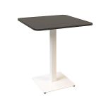 Дизайнерский стильный стол Tetra light soft 70 х 70 белый металл/черное ДСП (текстура), премиум, ручная работа