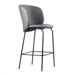 Стул дизайнерский полубарный Lilo (Лило) серая экокожа