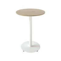 Дизайнерский стильный стол Soul light d-60 белый металл/дуб ДСП (текстура), премиум, ручная работа