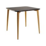 Дизайнерский стильный стол Dan 80 х 80 черный+натуральный дуб, премиум, ручная работа