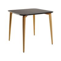 Дизайнерский стильный стол Dan 80 х 80 черный+натуральный дуб, премиум, ручная работа