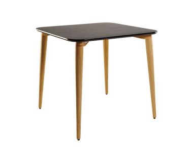 Дизайнерский стильный стол Dan 80 х 80 черный+натуральный дуб, премиум, ручная работа