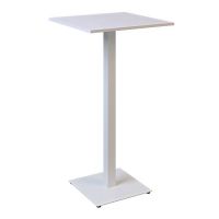 Дизайнерський стильний стіл Tetra light bar 60 х 60 білий метал / білий ДСП (текстура), преміум, ручна робота