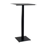 Дизайнерский стильный стол Tetra light bar 60 х 60 черный металл/черный ДСП (текстура), премиум, ручная работа