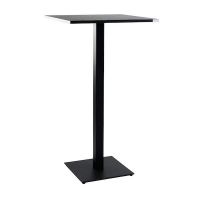 Дизайнерський стильний стіл Tetra light bar 60 х 60 чорний метал / чорний ДСП (текстура), преміум, ручна робота