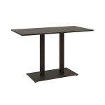 Дизайнерский стильный стол Tetra light Double черный металл/черный ДСП (текстура), премиум, ручная работа