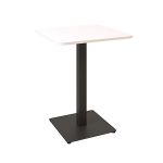 Дизайнерский стильный стол Tetra light soft 60х60 черный металл/белый ДСП (текстура), премиум, ручная работа