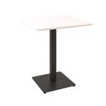 Дизайнерский стильный стол Tetra light soft 70х70 черный металл/белый ДСП (текстура), премиум, ручная работа