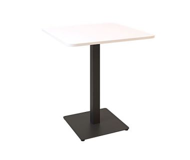 Дизайнерський стильний стіл Tetra light soft 70 х 70 чорний метал / білий ДСП (текстура), преміум, ручна робота