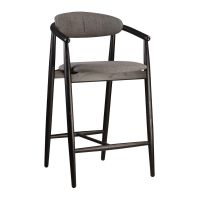 Стул деревянный дизайнерский полубарный Mamont (Мамонт) Soft черный / Austin 19