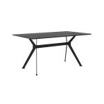 Дизайнерский стильный стол Stealth (Стелс) 160 х 90 черные ноги/черный дуб, премиум, ручная работа