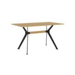 Дизайнерский стильный стол Stealth (Стелс) 160 х 90 черные ноги/натуральный дуб, премиум, ручная работа