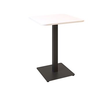 Дизайнерський стильний стіл Tetra light soft 60 х 60 чорний метал / білий ДСП (текстура), преміум, ручна робота