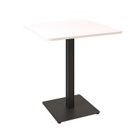 Дизайнерський стильний стіл Tetra light soft 70 х 70 чорний метал / білий ДСП (текстура), преміум, ручна робота