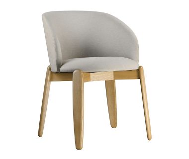 Стілець дерев'яний дизайнерський Rino (Ріно) натуральний ясен / обивка на замовлення