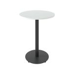 Дизайнерский стильный стол Soul light d-70 черный металл/белый ДСП (текстура), премиум, ручная работа