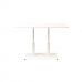 Дизайнерский стильный стол Ibiza Soft Double light 120x70 белый металл/белый ДСП (текстура), премиум, ручная работа