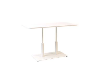 Дизайнерский стильный стол Ibiza Soft Double light 120x70 белый металл/белый ДСП (текстура), премиум, ручная работа