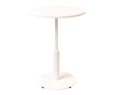 Дизайнерский стильный стол Ibiza R light d-60 белый металл/белый ДСП (текстура), премиум, ручная работа