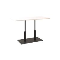 Дизайнерский стильный стол Ibiza Soft Double light 120x70 черный металл/белый ДСП (текстура), премиум, ручная работа