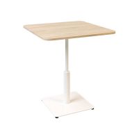 Дизайнерський стильний стіл Ibiza Soft light 70x70 білий метал / дуб ДСП (текстура), преміум, ручна робота