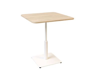 Дизайнерский стильный стол Ibiza Soft light 70x70 белый металл/дуб ДСП (текстура), премиум, ручная работа