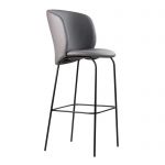 Стул дизайнерский барный Lilo (Лило) серая экокожа