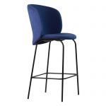 Стул дизайнерский полубарный Lilo (Лило) синий вельвет