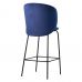 Стул дизайнерский полубарный Lilo (Лило) синий вельвет