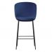 Стул дизайнерский полубарный Lilo (Лило) синий вельвет