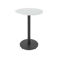 Дизайнерский стильный стол Soul light d-70 черный металл/белый ДСП (текстура), премиум, ручная работа