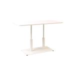 Дизайнерский стильный стол Ibiza Soft Double light 120x70 белый металл/белый ДСП (текстура), премиум, ручная работа