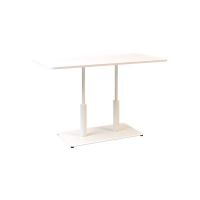 Дизайнерський стильний стіл Ibiza Soft Double light 120x70 білий метал / білий ДСП (текстура), преміум, ручна робота