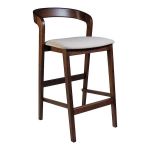 Дизайнерський стильний стілець напівбарний Floki New темний горіх, преміум, ручна робота