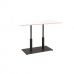 Дизайнерский стильный стол Ibiza Soft Double light 120x70 черный металл/белый ДСП (текстура), премиум, ручная работа