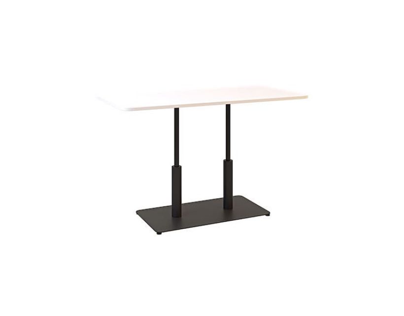 Дизайнерский стильный стол Ibiza Soft Double light 120x70 черный металл/белый ДСП (текстура), премиум, ручная работа