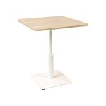 Дизайнерский стильный стол Ibiza Soft light 70x70 белый металл/дуб ДСП (текстура), премиум, ручная работа