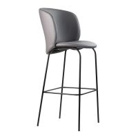 Стілець дизайнерський барний Lilo (Ліло) сіра екошкіра