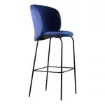 Стул дизайнерский барный Lilo (Лило) синий вельвет