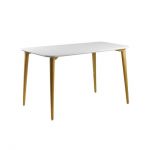 Дизайнерский стильный стол Dan 120 х 80 белый/натуральный дуб, премиум, ручная работа