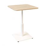 Дизайнерский стильный стол Ibiza Soft light 60x60 белый металл/дуб ДСП (текстура), премиум, ручная работа