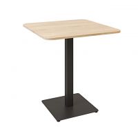 Дизайнерский стильный стол Tetra light soft 70 х 70 черный металл/дуб ДСП (текстура), премиум, ручная работа