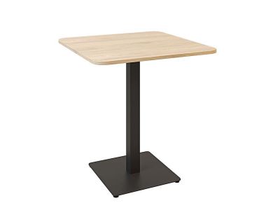 Дизайнерський стильний стіл Tetra light soft 70 х 70 чорний метал / дуб ДСП (текстура), преміум, ручна робота