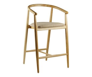 Дизайнерський стильний стілець напівбарний Mamont натуральний ясен / Baloo 2075, преміум, ручна робота