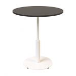 Дизайнерский стильный стол Ibiza R light d-70 белый металл/черное ДСП (текстура), премиум, ручная работа