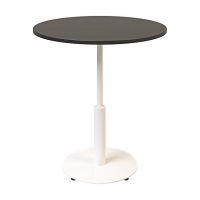 Дизайнерський стильний стіл Ibiza R light d-70 білий метал / чорне ДСП (текстура), преміум, ручна робота