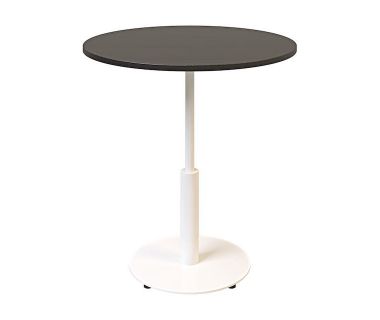 Дизайнерський стильний стіл Ibiza R light d-70 білий метал / чорне ДСП (текстура), преміум, ручна робота